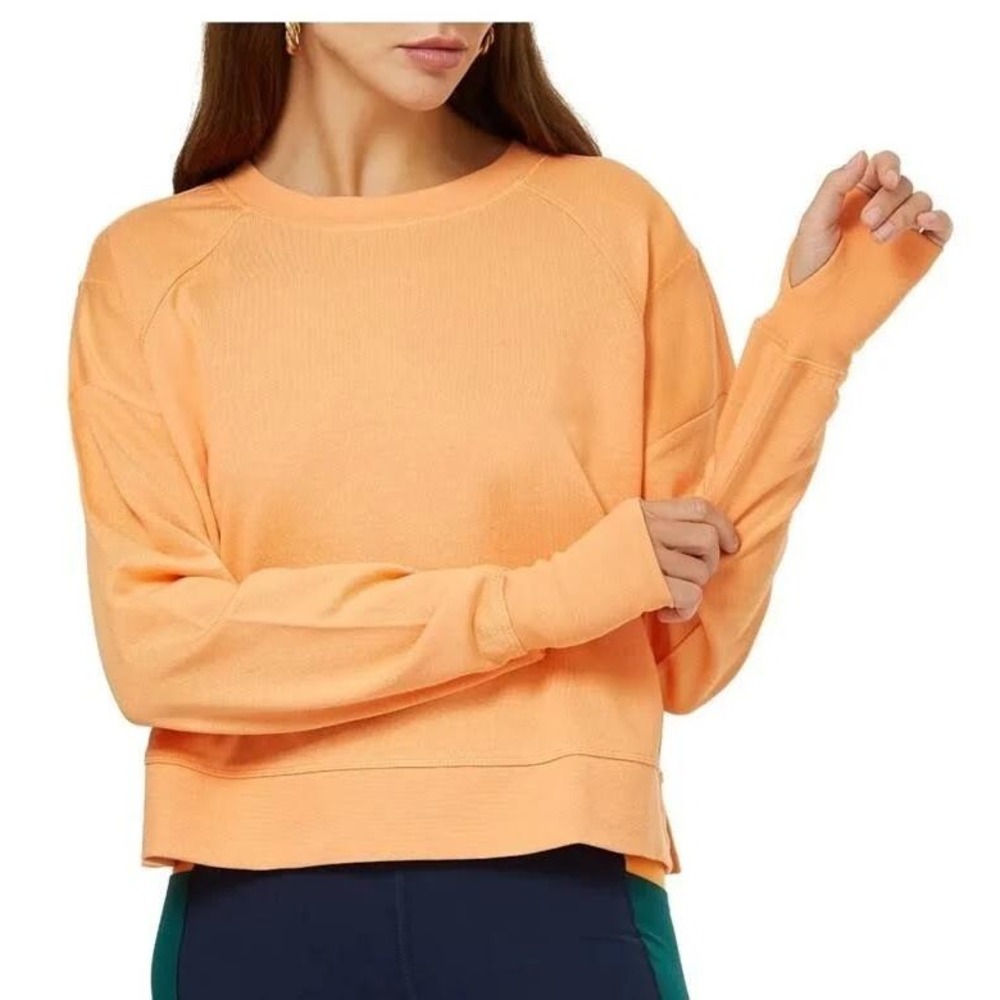 Sweaty Betty After Class Crop Sweatshirt Orange Relaxed Pullover SB5622C Medium